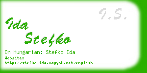 ida stefko business card